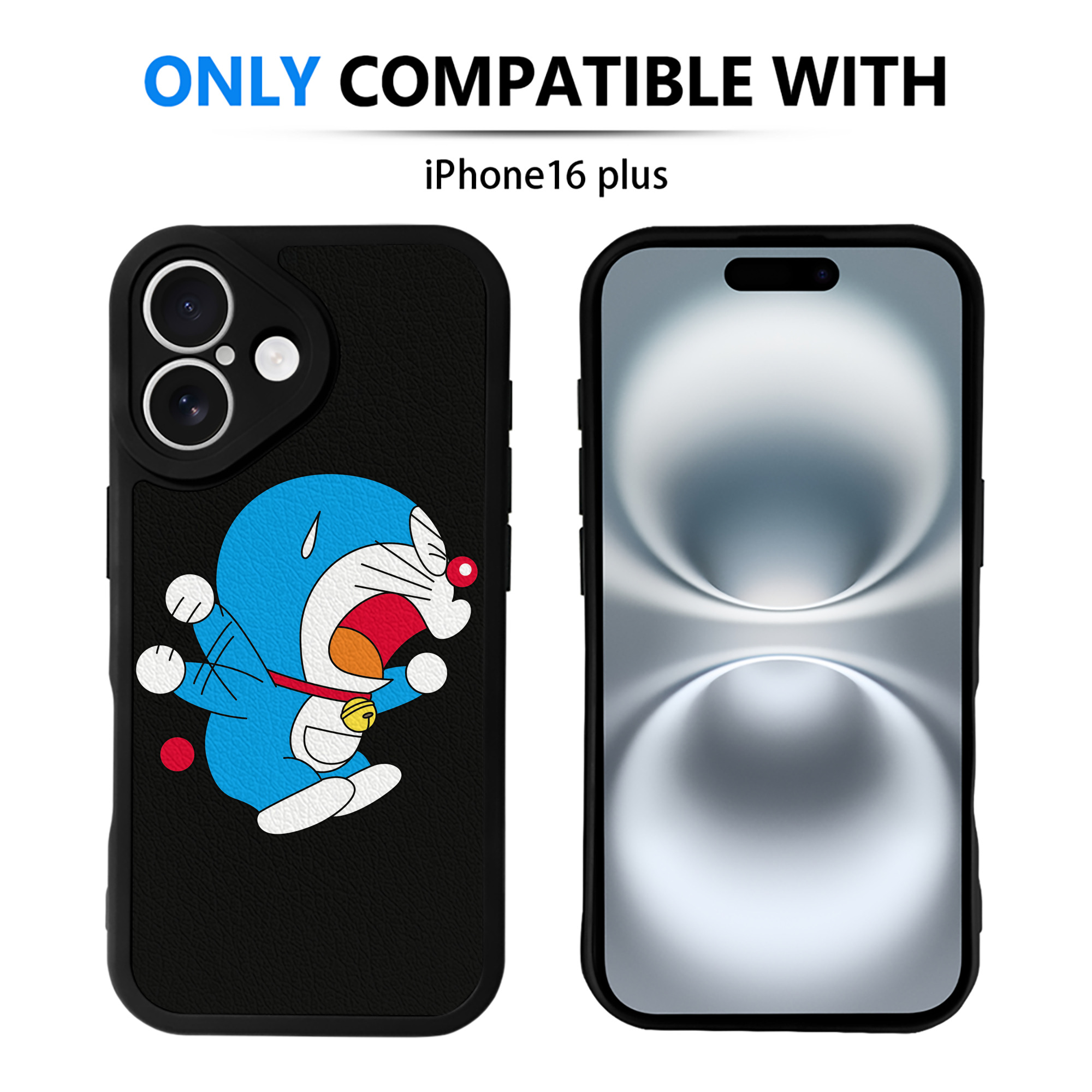 （画像用） ドラえもん Doraemon 【iPhone 16シリーズ対応】シリコンスマホケース（レザー調） 材質：シリコン